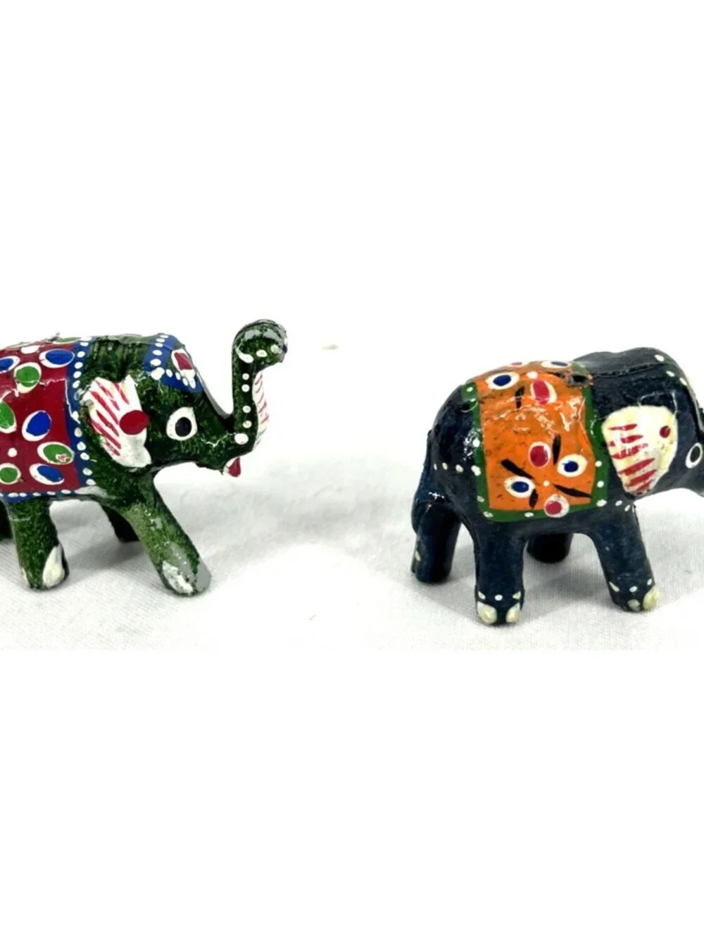 Elephant Figurine Rajasthani Blue Pottery Hand Painted Ceramic 2